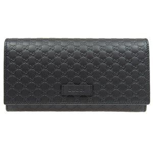 New Gucci Black GG Guccissima Monogram Leather Long Wallet Clutch Bag